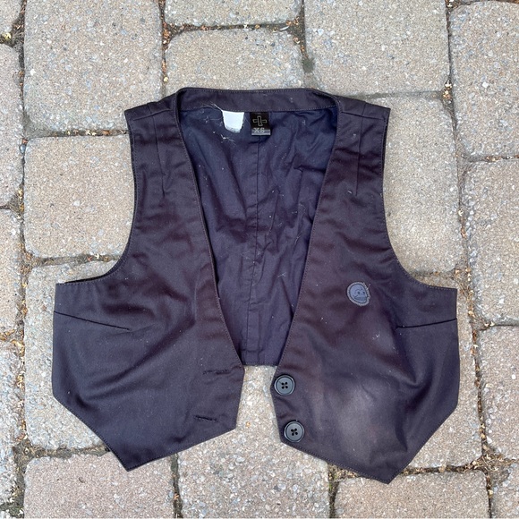 Cheap Monday Mini Vest Black with 2 Front Buttons (From 2010s) - Picture 1 of 5